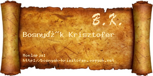 Bosnyák Krisztofer névjegykártya