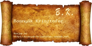 Bosnyák Krisztofer névjegykártya